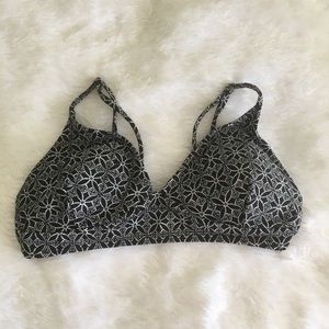 black and white patterned bikini top triangle swim